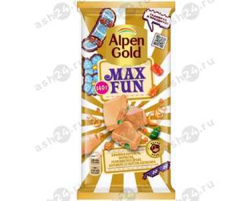 Шоколад MAXFUN ALPENGOLD взрывная карамель, мармелад, печенье 140г