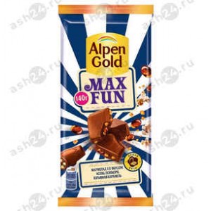 Шоколад MAXFUN ALPENGOLD мармелад, попкорн, взрывная карамель, др. 140г