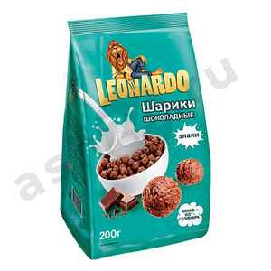 Бакалея Завтрак готовый LEONARDO шарики шоколадные 200г м/у