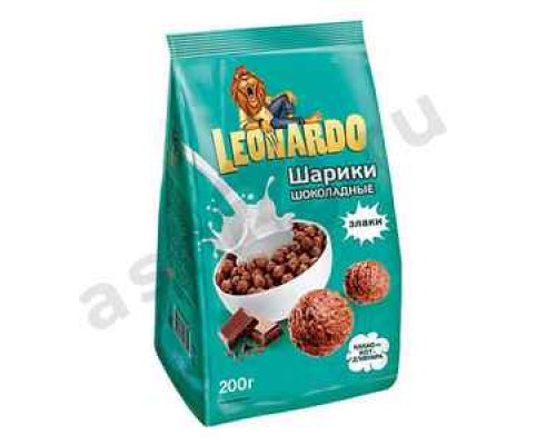 Бакалея Завтрак готовый LEONARDO шарики шоколадные 200г м/у