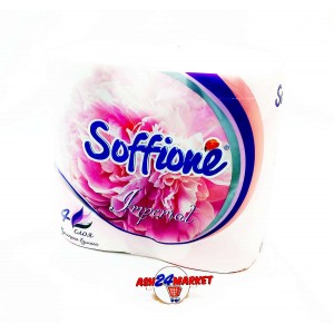 Туалетная бумага SOFFIONE белая 4 слоя 4 рулона