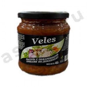 Бакалея Консервы Фасоль VELES с грибами  по-домашнему 480г с/б