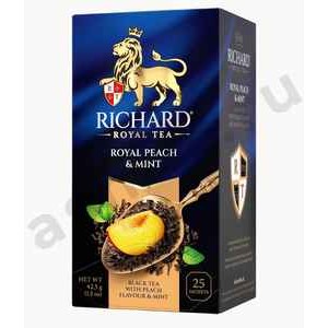 Бакалея Чай РИЧАРД черный персик мята 25пак