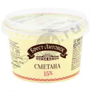 Молочные продукты Сметана БРЕСТ-ЛИТОВСК 15% 180г стакан
