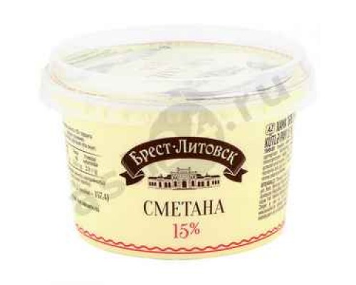 Молочные продукты Сметана БРЕСТ-ЛИТОВСК 15% 180г стакан