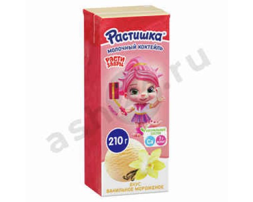 Молочные продукты Коктейль РАСТИШКА ванильное мороженое 210г (6878)