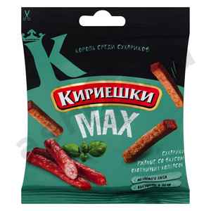 Сухарики КИРИЕШКИ ржаные со вкусом охотничьих колбасок 40г