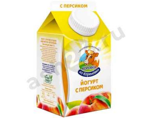 Молочные продукты Йогурт КОРОВКА ИЗ КОРЕНОВКИ персик 450г т/п (1133)