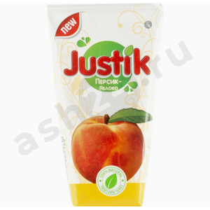 Напитки Сок JUSTIK персик-яблоко 0,2л т/п