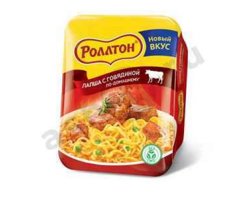 Бакалея Лапша РОЛЛТОН говядина по-домашнему 90г лоток