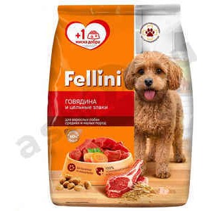 Корм для собак FELLINI говядина и цельные злаки 600г