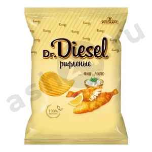 Чипсы Dr. DIESEL рифленые фиш и чипс 120г