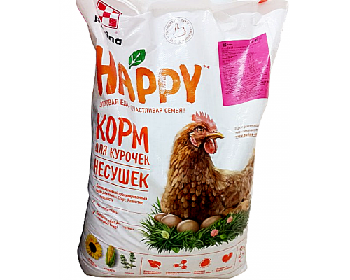 Корм для животных комбикорм для кур-несушек кладка PURINA HAPPY (опт) 25кг