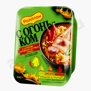 Бакалея Лапша РОЛЛТОН с огоньком куриная по-домашнему 100г лоток