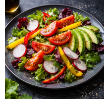 Закуска Нарезка овощная (помидор, огурец, перец) (500г)