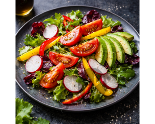 Закуска Нарезка овощная (помидор, огурец, перец) (500г)