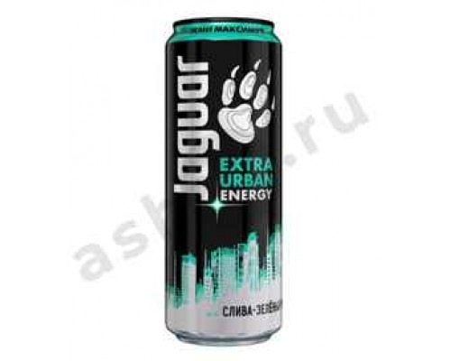 Напитки Энергетик ЯГУАР слива зеленый чай 0,44л ж/б