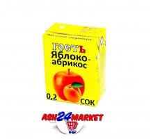 Сок ГОСТЬ яблоко-абрикос 0,2л пэт