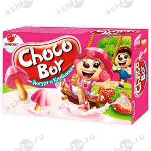 Сладости Печенье CHOCO BOY йогурт клубника 45г коробка