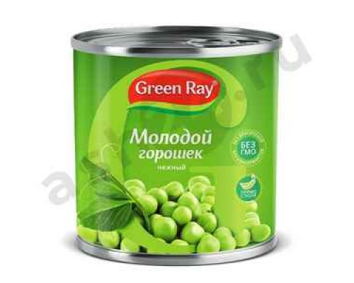 Бакалея Консервы Горошек зеленый GREEN RAY 400г ж/б