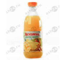 Напиток сывороточный МАЖИТЕЛЬ ананас-манго 950г бутылка