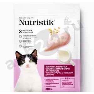 Корм для кошек NUTRISTIK нежная курочка с молоком 300г