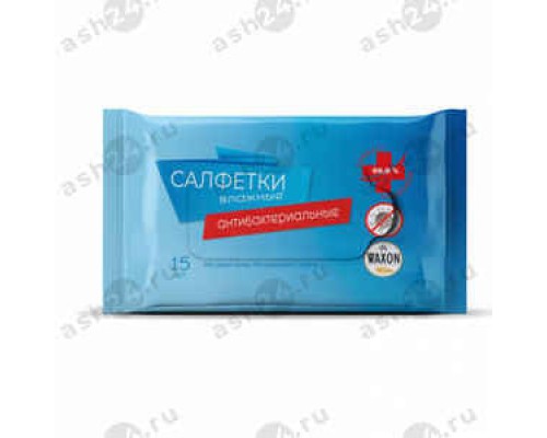 Салфетки влажные DR.WAXON антибактериальные 15шт