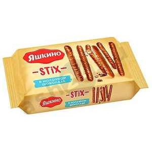 Сладости Печенье ЯШКИНО chocostix в молочном шоколаде 130г