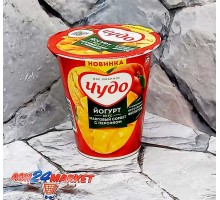 Йогурт ЧУДО манговый сорбет с персиком 2% 290г стакан