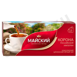 Бакалея Чай МАЙСКИЙ черный крупнолистовой 25пак