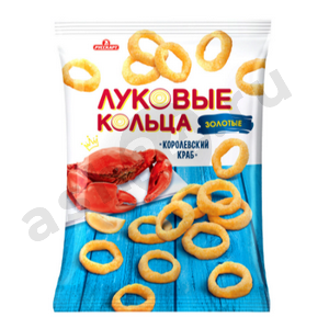 Снеки Луковые кольца РУССКАРТ королевский краб 90г