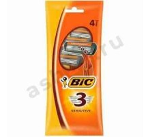 Станок одноразовый BIC sensitive 3 лезвия 4шт