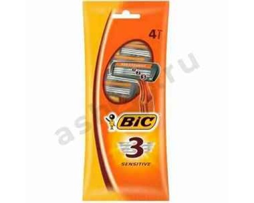 Станок одноразовый BIC sensitive 3 лезвия 4шт