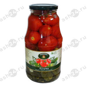 Бакалея Консервы Ассорти ЮНОНА огурцы и помидоры 1800г с/б