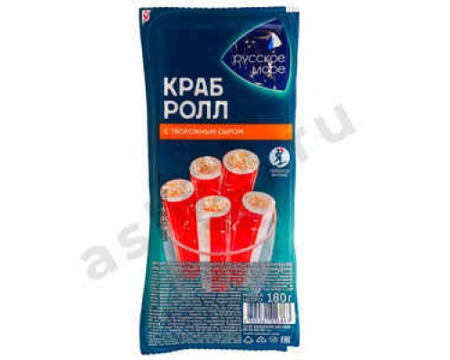Краб ролл РУССКОЕ МОРЕ с творожным сыром 180г