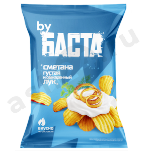 Снеки Чипсы БАСТА сметана густая и обжаренный лук 120г