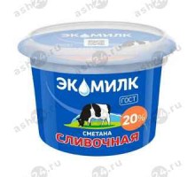 Сметана ЭКОМИЛК 20% 180г стакан (4567)