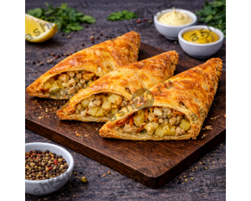 Выпечка Слойка кубите (курица+картофель+лук+специи)