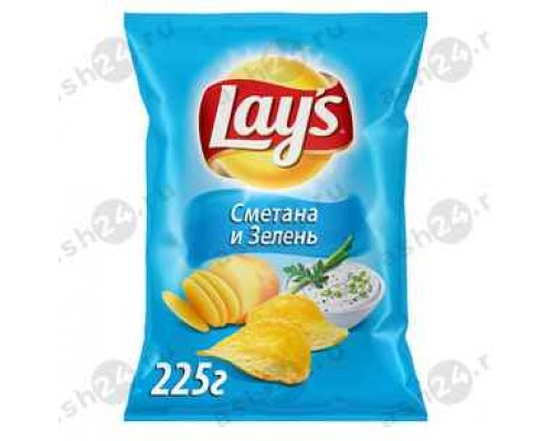 Чипсы LAYS сметана и зелень 225г