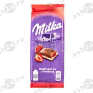 Шоколад МИЛКА клубника со сливками 90г