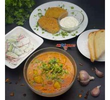 Суп гороховый, зразы с мясом, с-т из огурцов и редиса + ASH-комплимент