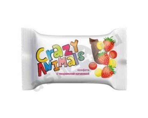 Конфеты вес Crazy аnimals творожная начинка клубника