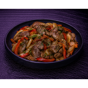 Вторые блюда Печень куринная с овощами (250г)