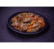 Вторые блюда Печень куринная с овощами (250г)