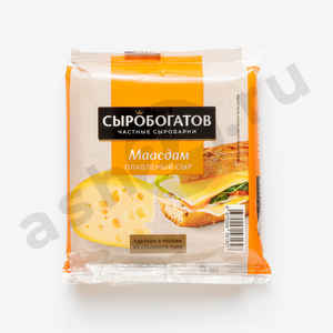 Молочные продукты Сыр СЫРОБОГАТОВ маасдам слайс 130г (1627)