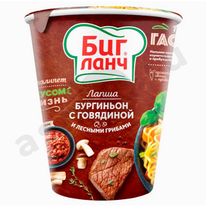 Бакалея Лапша БИГ ЛАНЧ бургиньон с говядиной и лесными грибами 65г
