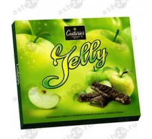 Конфеты COUTURIES JELLY зеленое яблоко 155г коробка