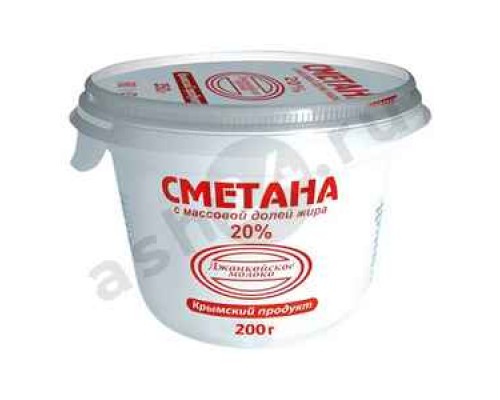 Молочные продукты Сметана ДЖАНКОЙ 20% 200г стакан (0213)