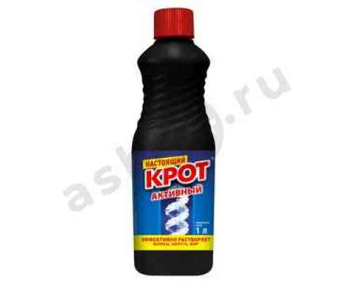 Средство для устранения засоров КРОТ активный 1л
