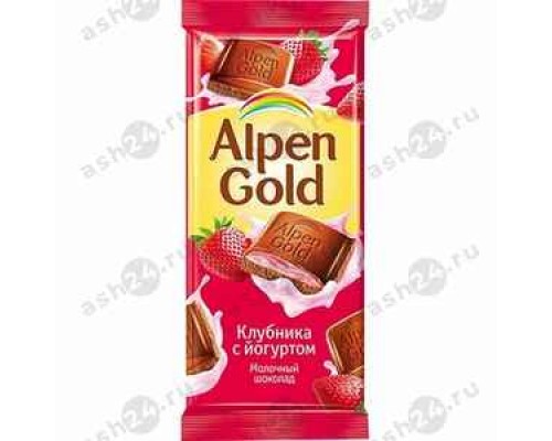 Шоколад АЛЬПЕН ГОЛД клубника с йогуртом 80г